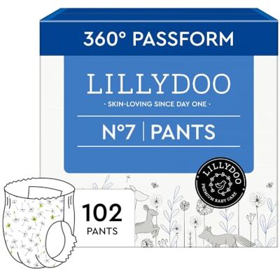 LILLYDOO Baby Windeln Pants Größe 7 (15+ kg), Monatsbox (102 Stück) Höschenwindeln, Sicherer Auslaufschutz, Hautfreundlich, Weich & Ohne Lotionen für empfindliche Haut, Dermatologisch getestet LILLYDOO Baby Windeln Pants Größe 7 (15+ kg), Monatsbox (102 Stück) Höschenwindeln, Sicherer Auslaufschutz, Hautfreundlich, Weich & Ohne Lotionen für empfindliche Haut, Dermatologisch getestet