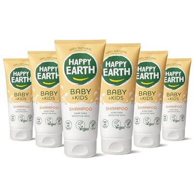 HAPPY EARTH Baby&Kids Shampoo Für Kinder 100% Natürliche Inhaltsstoffe & Vegan Seifenfrei 200 ML HAPPY EARTH Baby&Kids Shampoo Für Kinder 100% Natürliche Inhaltsstoffe & Vegan Seifenfrei 200 ML