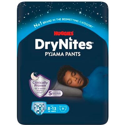 HUGGIES DryNites Nachtwindeln Jungen 8-13 Jahre, 27 Stück, Pyjama Pants HUGGIES DryNites Nachtwindeln Jungen 8-13 Jahre, 27 Stück, Pyjama Pants
