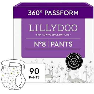 LILLYDOO Baby Windeln Pants Größe 8 (17+ kg), Monatsbox (90 Stück) Höschenwindeln, Sicherer Auslaufschutz, Hautfreundlich, Weich & Ohne Lotionen für empfindliche Haut, Dermatologisch getestet LILLYDOO Baby Windeln Pants Größe 8 (17+ kg), Monatsbox (90 Stück) Höschenwindeln, Sicherer Auslaufschutz, Hautfreundlich, Weich & Ohne Lotionen für empfindliche Haut, Dermatologisch getestet