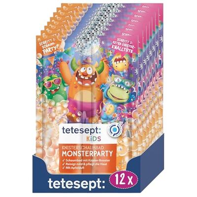 tetesept KIDS Knisterschaumbad Monsterparty – 12 x 45 g – Pflegender Badezusatz für Kinder ab 3 Jahren – Schaumbad mit Knister-Effekt tetesept KIDS Knisterschaumbad Monsterparty – 12 x 45 g – Pflegender Badezusatz für Kinder ab 3 Jahren – Schaumbad mit Knister-Effekt