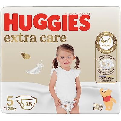 HUGGIES Extra Care Windeln, Größe 5 (12-17 kg), Packung mit 28 Windeln HUGGIES Extra Care Windeln, Größe 5 (12-17 kg), Packung mit 28 Windeln