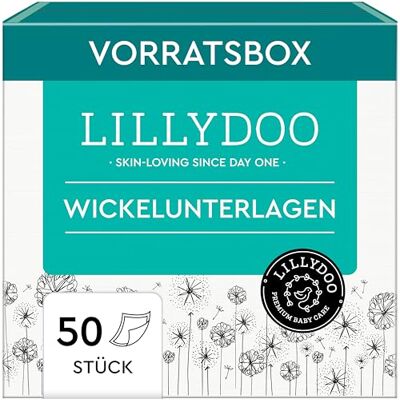 LILLYDOO hautfreundliche Baby Wickelunterlagen 60x 60 cm, 50er Pack (5x10 Stück), Weich, Ohne Parfüme & Lotionen für empfindliche Haut, Dermatologisch getestet LILLYDOO hautfreundliche Baby Wickelunterlagen 60x 60 cm, 50er Pack (5x10 Stück), Weich, Ohne Parfüme & Lotionen für empfindliche Haut, Dermatologisch getestet
