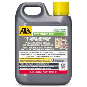 FILA Surface Care Solutions , WET STONE ECO, Stein Imprägnierung Aussen mit Nasseffekt, Wasserdichter Anstrich Fleckenabweisend, Steinversiegelung Außen/Innen, Versiegelung für pflastersteine, 1L FILA Surface Care Solutions , WET STONE ECO, Stein Imprägnierung Aussen mit Nasseffekt, Wasserdichter Anstrich Fleckenabweisend, Steinversiegelung Außen/Innen, Versiegelung für pflastersteine, 1L