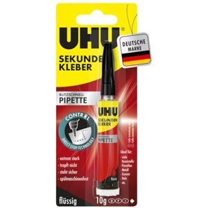 UHU Sekundenkleber extra stark 10g Kleber Pipette für präzises Kleben Sekundenkleber flüssig für Kunststoff, Metall, Holz, Keramik, Porzellankleber Superkleber & Kunststoffkleber UHU Sekundenkleber extra stark 10g Kleber Pipette für präzises Kleben Sekundenkleber flüssig für Kunststoff, Metall, Holz, Keramik, Porzellankleber Superkleber & Kunststoffkleber