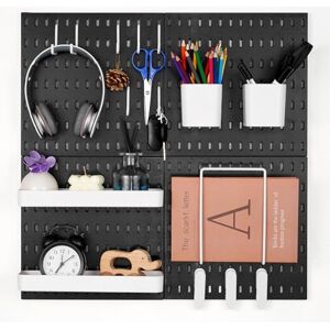 VEVOR Werkzeugwand, 28 x 28 cm, 4er-Set, Kunststoff-Stecktafel-Wand-Organizer-Set mit Zubehör, für Garage, Werkzeugaufbewahrung, Küche, Wohnzimmer, Bastelraum, Büro, Badezimmer, Zuhause, Schwarz VEVOR Werkzeugwand, 28 x 28 cm, 4er-Set, Kunststoff-Stecktafel-Wand-Organizer-Set mit Zubehör, für Garage, Werkzeugaufbewahrung, Küche, Wohnzimmer, Bastelraum, Büro, Badezimmer, Zuhause, Schwarz