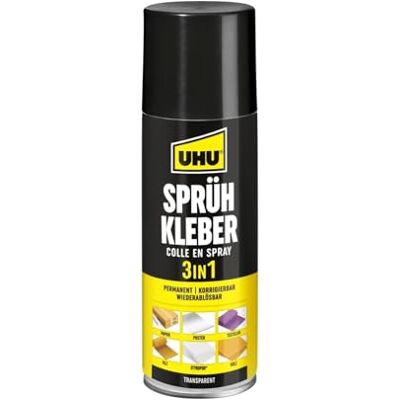 UHU 48900 Sprühkleber 3 in 1 Permanent Korrigierbar Wieder Ablösbar 200 ml UHU 48900 Sprühkleber 3 in 1 Permanent Korrigierbar Wieder Ablösbar 200 ml