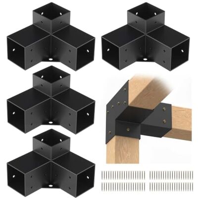 VEVOR 4er-Set Pfostenverbinder aus 2 mm dicken Stahlplatten Pfostenecke Pergola Eckverbinder Holzverbinder 90°-Stiefelstruktur Eckhalterung Holzbalken Pavillon Halterungs Set 220 x 220 x 152 mm VEVOR 4er-Set Pfostenverbinder aus 2 mm dicken Stahlplatten Pfostenecke Pergola Eckverbinder Holzverbinder 90°-Stiefelstruktur Eckhalterung Holzbalken Pavillon Halterungs Set 220 x 220 x 152 mm