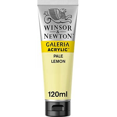 Winsor & Newton 2131434 Galeria Acrylfarbe, hohe Pigmentierung, lichtecht, buttrige Konsistenz, 120 ml Tube Zitronengelb Blass Winsor & Newton 2131434 Galeria Acrylfarbe, hohe Pigmentierung, lichtecht, buttrige Konsistenz, 120 ml Tube Zitronengelb Blass