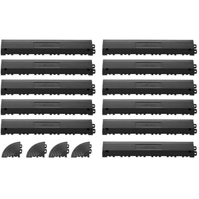 VEVOR 11 STK. Rampenstück für Garagenboden Belag, 31 x 6 cm Auffahrrampe für Klickfliesen, PP Rampe mit 4 Eckstück Rutsch für Werkstattboden Garagenboden Klickfliesen, NUR für Drainagematten VEVOR 11 STK. Rampenstück für Garagenboden Belag, 31 x 6 cm Auffahrrampe für Klickfliesen, PP Rampe mit 4 Eckstück Rutsch für Werkstattboden Garagenboden Klickfliesen, NUR für Drainagematten