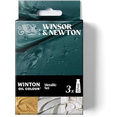 Winsor & Newton 1490716 Winton Ölfarbe Metallic Set 3 Farben a 37ml – Künstlerfarben mit hoher Pigmentdichte, lichtecht & permanent, ideal für Ölmalerei Winsor & Newton 1490716 Winton Ölfarbe Metallic Set 3 Farben a 37ml – Künstlerfarben mit hoher Pigmentdichte, lichtecht & permanent, ideal für Ölmalerei