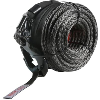 VEVOR Kunststoffseil 12,7 mm x 28,0 m Seilwinde Synthetikseil aus 12 Strängen hochmolekularer Polyethylenfasern Windenseil Powerline ideal zum Ziehen von ATVs UTVs Autos SUVs und großen Offroadern VEVOR Kunststoffseil 12,7 mm x 28,0 m Seilwinde Synthetikseil aus 12 Strängen hochmolekularer Polyethylenfasern Windenseil Powerline ideal zum Ziehen von ATVs UTVs Autos SUVs und großen Offroadern
