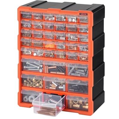 VEVOR Kleinteilemagazin mit 39 Schubladen, PP-Sortimentskasten für Wandmontage Geeignet, 10 kg Belastbarer Sortierkasten mit Doppelverriegelung, Aufbewahrungsbox für Eisenwaren Schrauben Kleinteile VEVOR Kleinteilemagazin mit 39 Schubladen, PP-Sortimentskasten für Wandmontage Geeignet, 10 kg Belastbarer Sortierkasten mit Doppelverriegelung, Aufbewahrungsbox für Eisenwaren Schrauben Kleinteile