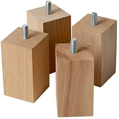 IPEA Möbelfüße und Sofafuß, Höhe 10 cm, aus Holz, helle Farbe, hergestellt in Italien, rechteckig, Set mit 4 Beinen für Schränke, Betten und Sessel, 100 mm, Füße aus Buche IPEA Möbelfüße und Sofafuß, Höhe 10 cm, aus Holz, helle Farbe, hergestellt in Italien, rechteckig, Set mit 4 Beinen für Schränke, Betten und Sessel, 100 mm, Füße aus Buche