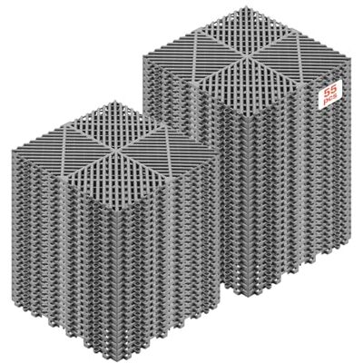 VEVOR Ineinandergreifende Drainagematten Set (55-tlg.) 31 x 31 cm, Garagenbodenfliesen Rutschfeste Klickfliesen aus PP, Modularer Garagenboden für Bad Küche Pool Außenbereich, Selbstentwässernd, Grau VEVOR Ineinandergreifende Drainagematten Set (55-tlg.) 31 x 31 cm, Garagenbodenfliesen Rutschfeste Klickfliesen aus PP, Modularer Garagenboden für Bad Küche Pool Außenbereich, Selbstentwässernd, Grau