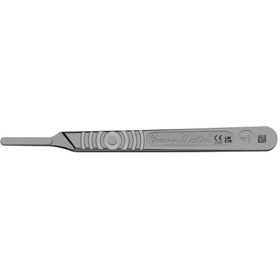 Swann-Morton Griff mit einem abgestuften Skala, aus rostfreiem Edelstahl, Nr. 4, für Klingen Nr. 20, 21, 22, 23, 24, Verpackung mit 1 Stück. Swann-Morton Griff mit einem abgestuften Skala, aus rostfreiem Edelstahl, Nr. 4, für Klingen Nr. 20, 21, 22, 23, 24, Verpackung mit 1 Stück.