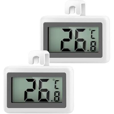AiQInu 2 Stück Kühlschrankthermometer Digital mit Magnet und Haken, Großer Messbereich -50°C bis +70°C, Mini Thermometer Kühlschrank für Küche, Gefrierschrank, Lager AiQInu 2 Stück Kühlschrankthermometer Digital mit Magnet und Haken, Großer Messbereich -50°C bis +70°C, Mini Thermometer Kühlschrank für Küche, Gefrierschrank, Lager