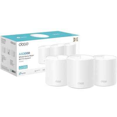 TP-Link Deco X50 Pro Mesh WLAN Set (3 Pack), Wi-Fi 6 AX3000 Dual Band Router & Repeater, 2X 2,5G Ports für Jede Einheit, empfohlen für Häuser mit 4-6 Schlafzimmern, Umfassender Jugendschutz, WPA3 TP-Link Deco X50 Pro Mesh WLAN Set (3 Pack), Wi-Fi 6 AX3000 Dual Band Router & Repeater, 2X 2,5G Ports für Jede Einheit, empfohlen für Häuser mit 4-6 Schlafzimmern, Umfassender Jugendschutz, WPA3
