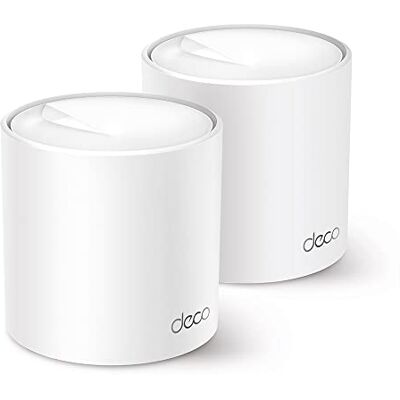 TP-Link Deco X50 Mesh WLAN Set (2 Pack), Wi-Fi 6 AX3000 Dual Band Router & Repeater, 3X Gigabit Ports für Jede Einheit, empfohlen für Häuser mit 3-4 Schlafzimmern, Umfassender Jugendschutz, WPA3 TP-Link Deco X50 Mesh WLAN Set (2 Pack), Wi-Fi 6 AX3000 Dual Band Router & Repeater, 3X Gigabit Ports für Jede Einheit, empfohlen für Häuser mit 3-4 Schlafzimmern, Umfassender Jugendschutz, WPA3