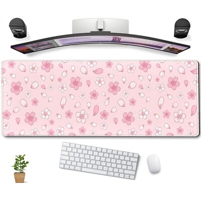 DCJJM Mauspad mit Kirschblüten, Kawaii-Rosa, XL, groß, erweiterte Gaming-Schreibtischunterlage, niedlich, pastellfarben, Anime-Schreibtischmatte, ästhetisch, Laptop-Tastatur-Mauspad, für Frauen DCJJM Mauspad mit Kirschblüten, Kawaii-Rosa, XL, groß, erweiterte Gaming-Schreibtischunterlage, niedlich, pastellfarben, Anime-Schreibtischmatte, ästhetisch, Laptop-Tastatur-Mauspad, für Frauen