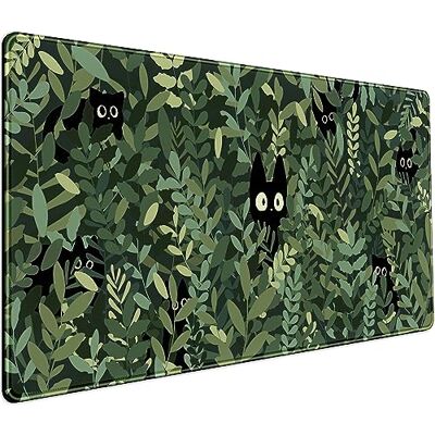 DCJJM Schreibtischunterlage, Mauspad, niedlich, Anime-Katzen, grüne Blätter, Kawaii, XXL, erweitertes großes Gaming-Mauspad, ästhetisch, erweiterte Laptop-Tastaturmatte, Schreibtischunterlage für Frauen, DCJJM Schreibtischunterlage, Mauspad, niedlich, Anime-Katzen, grüne Blätter, Kawaii, XXL, erweitertes großes Gaming-Mauspad, ästhetisch, erweiterte Laptop-Tastaturmatte, Schreibtischunterlage für Frauen,
