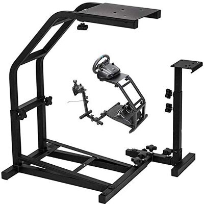 VEVOR Racing Simulator Cockpit höhenverstellbarer Rennradständer mit Passform für Logitech G25, G27, G29, G920 Rennrad und Pedale nicht im Lieferumfang enthalten VEVOR Racing Simulator Cockpit höhenverstellbarer Rennradständer mit Passform für Logitech G25, G27, G29, G920 Rennrad und Pedale nicht im Lieferumfang enthalten