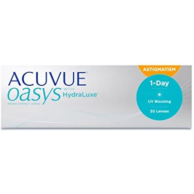 Acuvue OASYS 1-Day for Astigmatism Kontaktlinsen – Tageslinsen mit komfortablem Tragegefühl – -1,5 dpt, Cyl -0,75, Ach 90 und BC 8.5 – Mit UV Schutz und Austrocknungsschutz – 30 Linsen Acuvue OASYS 1-Day for Astigmatism Kontaktlinsen – Tageslinsen mit komfortablem Tragegefühl – -1,5 dpt, Cyl -0,75, Ach 90 und BC 8.5 – Mit UV Schutz und Austrocknungsschutz – 30 Linsen