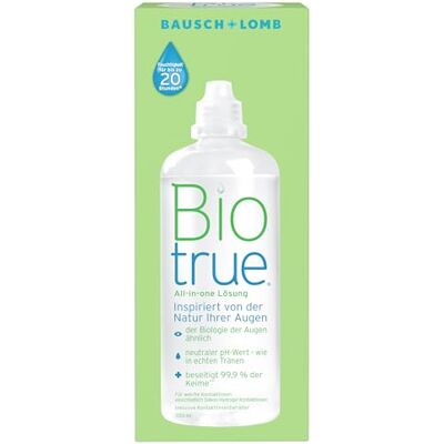 Biotrue All-in-One Kontaktlinsenreiniger, 1 x 300 ml, 1 Behälter Bausch + Lomb, Reiniger und Aufbewahrungslösung für weiche Kontaktlinsen, zur Desinfektion und zum Abspülen der Linse Biotrue All-in-One Kontaktlinsenreiniger, 1 x 300 ml, 1 Behälter Bausch + Lomb, Reiniger und Aufbewahrungslösung für weiche Kontaktlinsen, zur Desinfektion und zum Abspülen der Linse