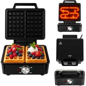 ADLER EUROPE Waffeleisen Belgische Waffel – Doppelwaffeleisen mit Temperaturregelung – 2000W Waffelautomat – Antihaftbeschichtung und Wärmeisolierter Griff Tief-Heizplatten 9cm x 14,5cm ADLER EUROPE Waffeleisen Belgische Waffel – Doppelwaffeleisen mit Temperaturregelung – 2000W Waffelautomat – Antihaftbeschichtung und Wärmeisolierter Griff Tief-Heizplatten 9cm x 14,5cm