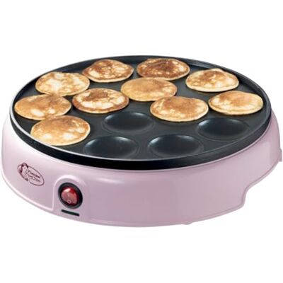 Bestron Poffertjes Maker im Retro Design, Mini Waffel Pfannkuchen Automat, mit Antihaftbeschichtung, Sweet Dreams, 800 W, Farbe: Rosa Bestron Poffertjes Maker im Retro Design, Mini Waffel Pfannkuchen Automat, mit Antihaftbeschichtung, Sweet Dreams, 800 W, Farbe: Rosa