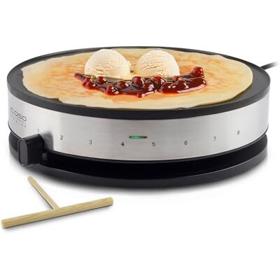 Caso CM 1300 Crêpes Maker, Testsieger Haus & Garten Test, Antihaft‐Beschichtung, Schieberegler, inkl. Teigverteiler und Crêpes‐Wender aus Holz, Schwarz, Edelstahl Caso CM 1300 Crêpes Maker, Testsieger Haus & Garten Test, Antihaft‐Beschichtung, Schieberegler, inkl. Teigverteiler und Crêpes‐Wender aus Holz, Schwarz, Edelstahl