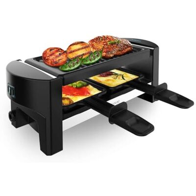 Cecotec Raclette mit elektrischem Grill für 2 Personen Raclette Cheese&Grill 3200 Pocket. 320W, Edelstahl-Finish, Antihaft-Grillplatte, inklusive 2 Pfännchen und 1 Spachtel Cecotec Raclette mit elektrischem Grill für 2 Personen Raclette Cheese&Grill 3200 Pocket. 320W, Edelstahl-Finish, Antihaft-Grillplatte, inklusive 2 Pfännchen und 1 Spachtel