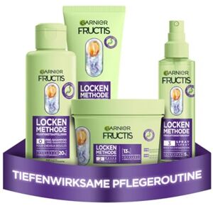Garnier Feuchtigkeitsauffüllendes Haarpflege-Set für alle Arten von Locken, Repariert & revitalisiert, Pre-Shampoo, Shampoo, Haarmaske, Spray, Vegan, Ohne Silikone, Fructis Locken Methode, 4-teilig Garnier Feuchtigkeitsauffüllendes Haarpflege-Set für alle Arten von Locken, Repariert & revitalisiert, Pre-Shampoo, Shampoo, Haarmaske, Spray, Vegan, Ohne Silikone, Fructis Locken Methode, 4-teilig