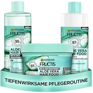 Garnier Fructis Feuchtigkeitsspendendes Haarpflege-Set für normales & trockenes Haar, mit Vitamin- und Lipidkomplex, Aloe Vera Hair Food Shampoo, Spülung, 3in1 Maske (400 ml) Garnier Fructis Feuchtigkeitsspendendes Haarpflege-Set für normales & trockenes Haar, mit Vitamin- und Lipidkomplex, Aloe Vera Hair Food Shampoo, Spülung, 3in1 Maske (400 ml)