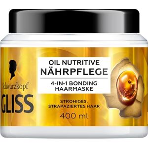 Gliss 4-in-1 Kur Nährpflege Oil Nutritive (400 ml), Haarkur mit HAPTIQ System & Marula-Öl nährt strohiges, strapaziertes Haar, Haarmaske sorgt für sinnliche Geschmeidigkeit Gliss 4-in-1 Kur Nährpflege Oil Nutritive (400 ml), Haarkur mit HAPTIQ System & Marula-Öl nährt strohiges, strapaziertes Haar, Haarmaske sorgt für sinnliche Geschmeidigkeit