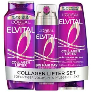 Garnier L´Oréal Paris Elvital Collagen Lifter Volumen Routine, für volleres Haar, Ansatz-Lift, mit Shampoo, Spülung und Big Hair Day Spray, 3-teilig Garnier L´Oréal Paris Elvital Collagen Lifter Volumen Routine, für volleres Haar, Ansatz-Lift, mit Shampoo, Spülung und Big Hair Day Spray, 3-teilig