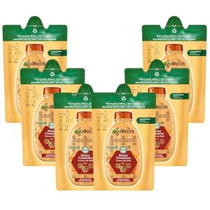 Garnier Wahre Schätze Honig Schätze Shampoo Refill Multipack, Nachfüllpack mit -60% weniger Plastik, recyclebar, für strapaziertes Haar, intensive Pflege mit reparierendem Akazienhonig,(6x250ml) Garnier Wahre Schätze Honig Schätze Shampoo Refill Multipack, Nachfüllpack mit -60% weniger Plastik, recyclebar, für strapaziertes Haar, intensive Pflege mit reparierendem Akazienhonig,(6x250ml)
