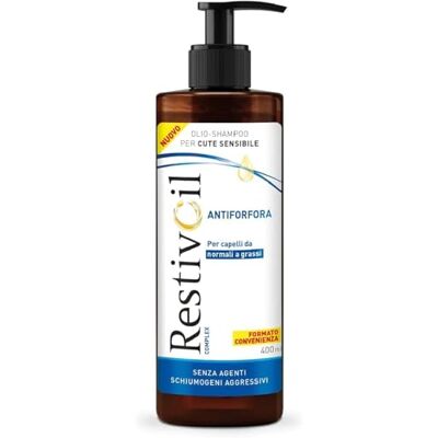 RestivOil Complex Anti-Schuppen Shampoo für normales bis fettiges Haar mit antiseborrhoischer Wirkung und Anti-Juckreiz, 400 ml RestivOil Complex Anti-Schuppen Shampoo für normales bis fettiges Haar mit antiseborrhoischer Wirkung und Anti-Juckreiz, 400 ml