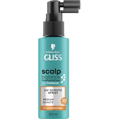 Gliss Scalp Balance Kopfhaut UV-Schutz Spray (100ml), Kopfhaut-Sonnenschutz Sonnenschutz für die Kopfhaut mit LSF 20, leichte Formel für alle Kopfhauttypen, schützt vor Sonnenlicht, ohne zu beschweren Gliss Scalp Balance Kopfhaut UV-Schutz Spray (100ml), Kopfhaut-Sonnenschutz Sonnenschutz für die Kopfhaut mit LSF 20, leichte Formel für alle Kopfhauttypen, schützt vor Sonnenlicht, ohne zu beschweren