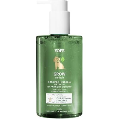 Yope GROW my hair Shampoo Kur gegen Haarausfall Stimuliert Haarwachstum stärkt Haarwurzeln und pflegt die Kopfhaut Mit Capixyl L-Arginin Vitaminkomplex und natürlichen Ölen 300 ml Yope GROW my hair Shampoo Kur gegen Haarausfall Stimuliert Haarwachstum stärkt Haarwurzeln und pflegt die Kopfhaut Mit Capixyl L-Arginin Vitaminkomplex und natürlichen Ölen 300 ml