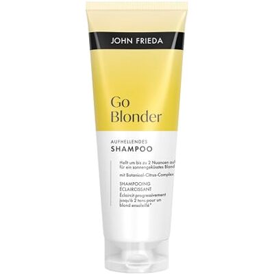 John Frieda Go Blonder Shampoo Inhalt: 250 ml Haartyp: natürlich blondes und blond gefärbtes Haar, Highlights und Lowlights John Frieda Go Blonder Shampoo Inhalt: 250 ml Haartyp: natürlich blondes und blond gefärbtes Haar, Highlights und Lowlights