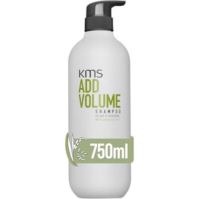 KMS ADDVOLUME Shampoo für feines bis mittelstarkes Haar, dem Volumen fehlt oder das dünn erscheint, mehr Fülle, stärkeres Haar, vegane Formulierung mit upgecyceltem Reis, ohne Silikone, 750ml KMS ADDVOLUME Shampoo für feines bis mittelstarkes Haar, dem Volumen fehlt oder das dünn erscheint, mehr Fülle, stärkeres Haar, vegane Formulierung mit upgecyceltem Reis, ohne Silikone, 750ml