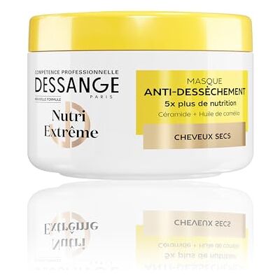 Dessange Haarmaske Nutri-Extrême – Formel angereichert mit Keramik & Kamelienöl – gegen Austrocknen – nährt, schützt & geschmeidig – trockenes Haar – 280 ml Dessange Haarmaske Nutri-Extrême – Formel angereichert mit Keramik & Kamelienöl – gegen Austrocknen – nährt, schützt & geschmeidig – trockenes Haar – 280 ml