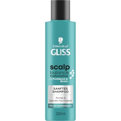 Gliss Scalp Balance Sanftes Shampoo (200 ml), Sensitiv Shampoo Mit Panthenol und Biotin zur sanften Reinigung und Kopfhautpflege, spendet Feuchtigkeit & versorgt das Haar mit Glanz Gliss Scalp Balance Sanftes Shampoo (200 ml), Sensitiv Shampoo Mit Panthenol und Biotin zur sanften Reinigung und Kopfhautpflege, spendet Feuchtigkeit & versorgt das Haar mit Glanz