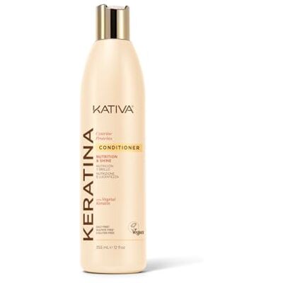 KATIVA Keratin Haarspülung mit Cystein-Proteinen Intensive Pflege & Reparatur Chemisch Behandeltes Haar Entwirrt, Nährt & Stärkt 355ml KATIVA Keratin Haarspülung mit Cystein-Proteinen Intensive Pflege & Reparatur Chemisch Behandeltes Haar Entwirrt, Nährt & Stärkt 355ml