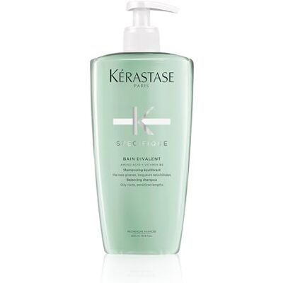 Kérastase Shampoo für fettige Kopfhaut und strapazierte Längen, Ausgleichendes und klärendes Haarbad, Bain Divalent, Spécifique, 500 ml Kérastase Shampoo für fettige Kopfhaut und strapazierte Längen, Ausgleichendes und klärendes Haarbad, Bain Divalent, Spécifique, 500 ml