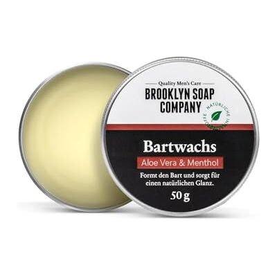 Brooklyn Soap Company Bartwachs, 50g Beard Balm für Bartstyling von 3-Tage-Bart bis Vollbart Starker Halt & leichter Glanz Brooklyn Soap Company Bartwachs, 50g Beard Balm für Bartstyling von 3-Tage-Bart bis Vollbart Starker Halt & leichter Glanz
