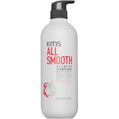 KMS ALLSMOOTH Shampoo für mittelstarkes bis starkes, kräftiges Haar, Anti-Frizz, Anti-Haarbuch, Glätte, Glanz, upgecycelte Olive, ohne Silikone, vegane Formulierung, 750ml KMS ALLSMOOTH Shampoo für mittelstarkes bis starkes, kräftiges Haar, Anti-Frizz, Anti-Haarbuch, Glätte, Glanz, upgecycelte Olive, ohne Silikone, vegane Formulierung, 750ml