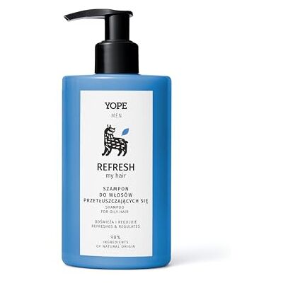 Yope Refresh my Hair Shampoo Für fettiges Männerhaar Natürliche Reinigung Reguliert Sebum Mit Hopfen Bernsteinsäure Essigkomplex Tägliche Frische & Glanz 98% natürlich 300 ml Yope Refresh my Hair Shampoo Für fettiges Männerhaar Natürliche Reinigung Reguliert Sebum Mit Hopfen Bernsteinsäure Essigkomplex Tägliche Frische & Glanz 98% natürlich 300 ml