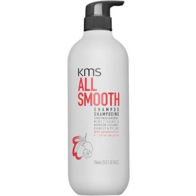 KMS ALLSMOOTH Shampoo für mittelstarkes bis starkes, kräftiges Haar, Anti-Frizz, Anti-Haarbuch, Glätte, Glanz, upgecycelte Olive, ohne Silikone, vegane Formulierung, 750ml KMS ALLSMOOTH Shampoo für mittelstarkes bis starkes, kräftiges Haar, Anti-Frizz, Anti-Haarbuch, Glätte, Glanz, upgecycelte Olive, ohne Silikone, vegane Formulierung, 750ml